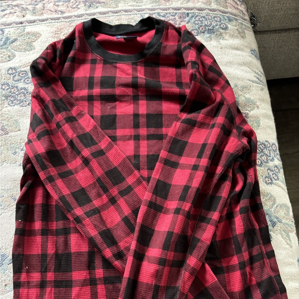 Polo by Ralph Lauren Red and Black Casual Button Down Shirt